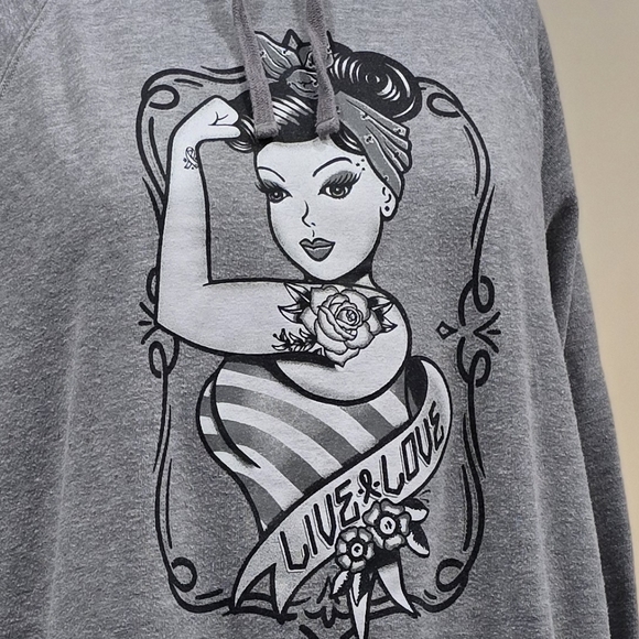 Torrid Strong Live Love Sweat Shirt Hoodie Sz 2 - Picture 6 of 11